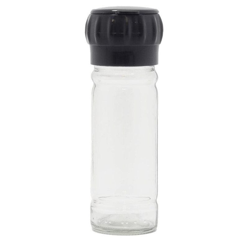 Glass Spice Bottle With Black Grinder