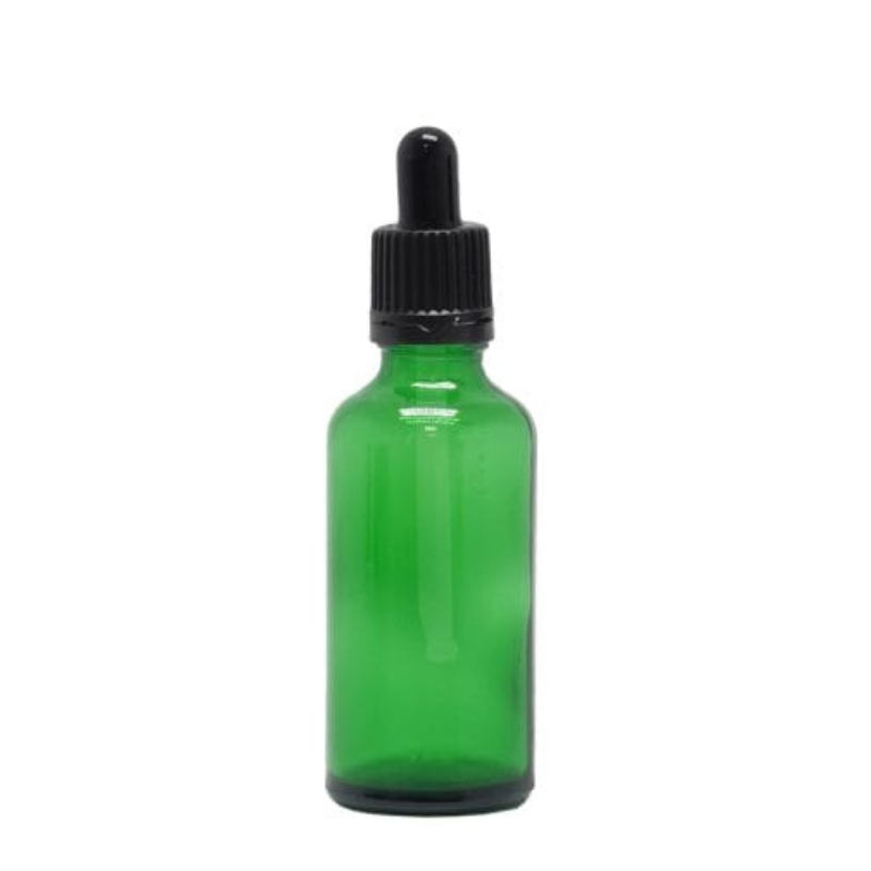 Product image of Green Glass Bottle 18mm Neck With Pipette Top Black