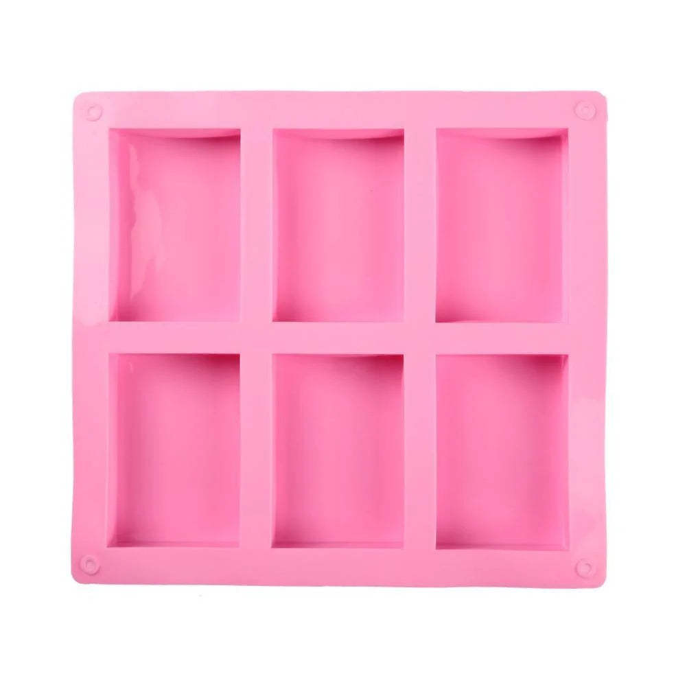 6-Cavity Rectangular Silicone Soap Mold – 25mm Height
