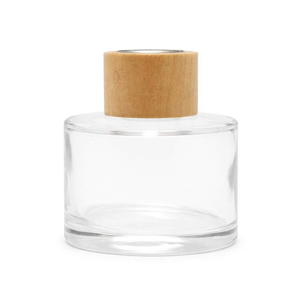 220ml Round Clear Glass Diffuser Bottle With Cap (Reed Sticks Not Included)