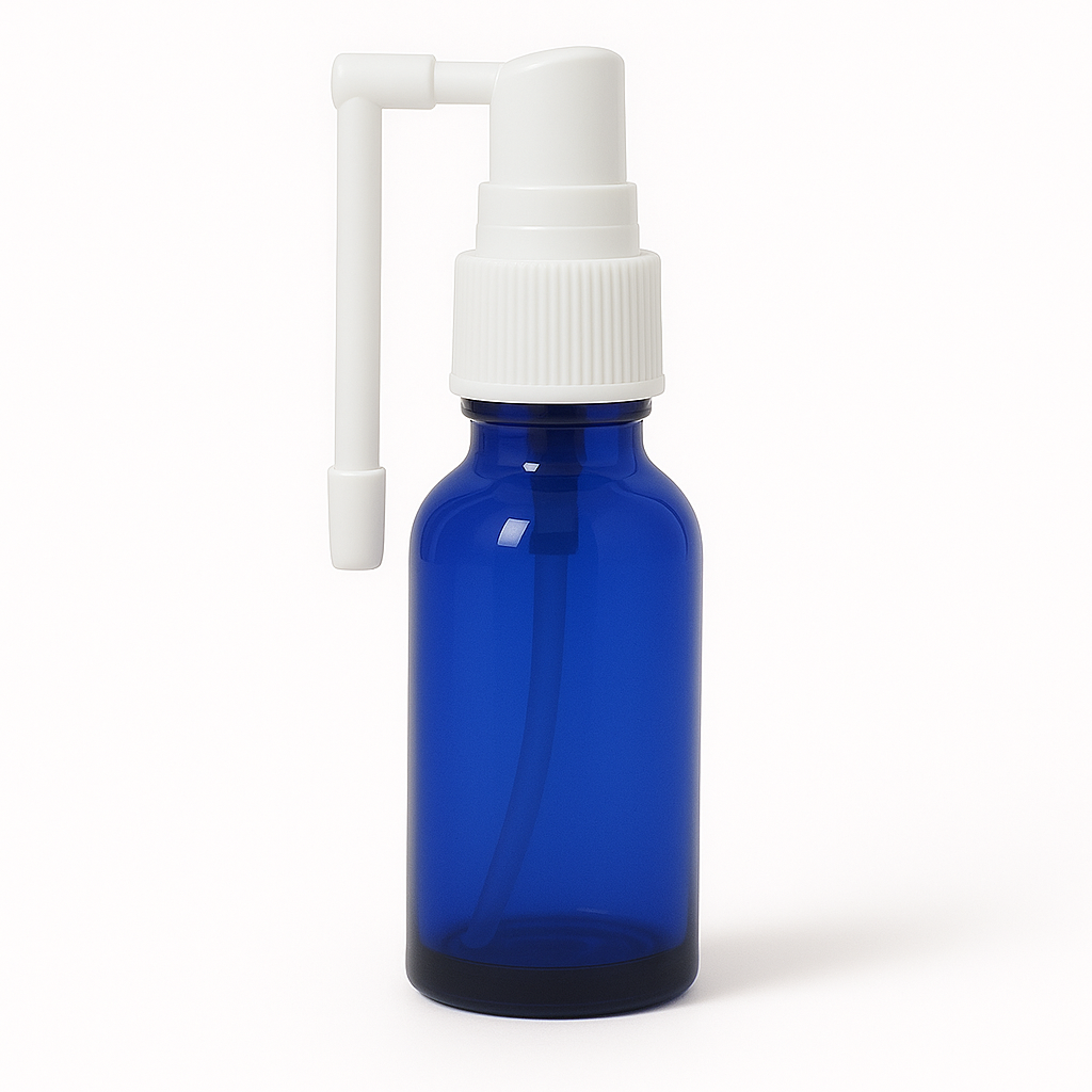 Product image of Blue Glass Aromatherapy Bottle 18mm Neck With Throat Sprayer