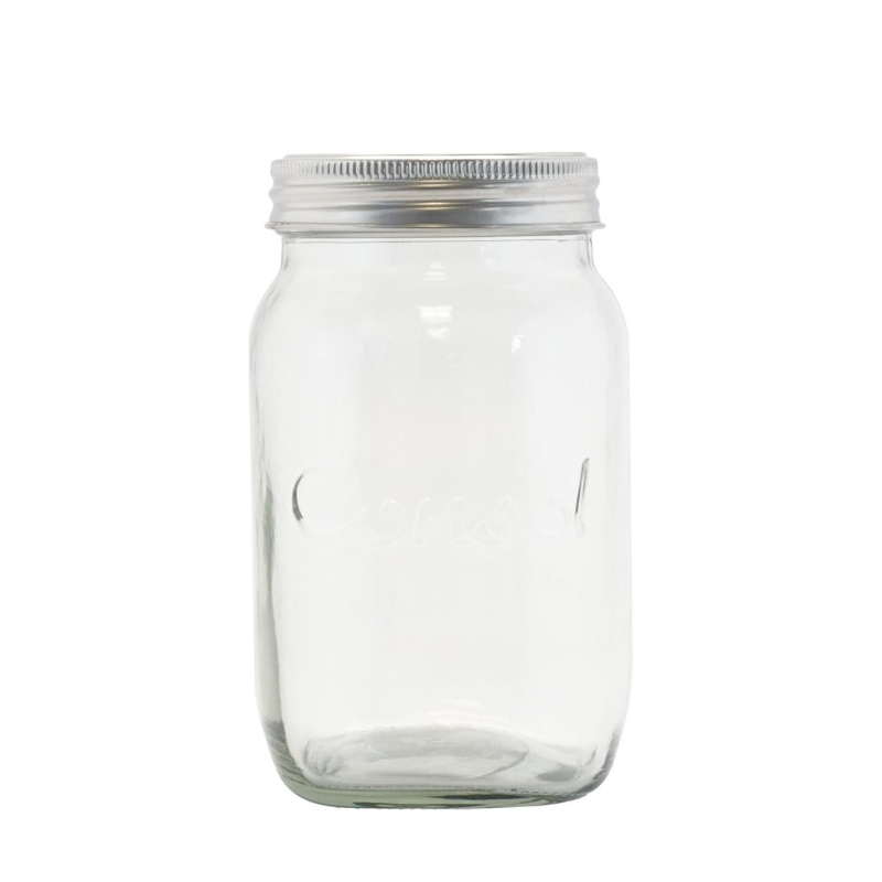 Glass Preserving Jar – Complete with Dome Lid and Ring