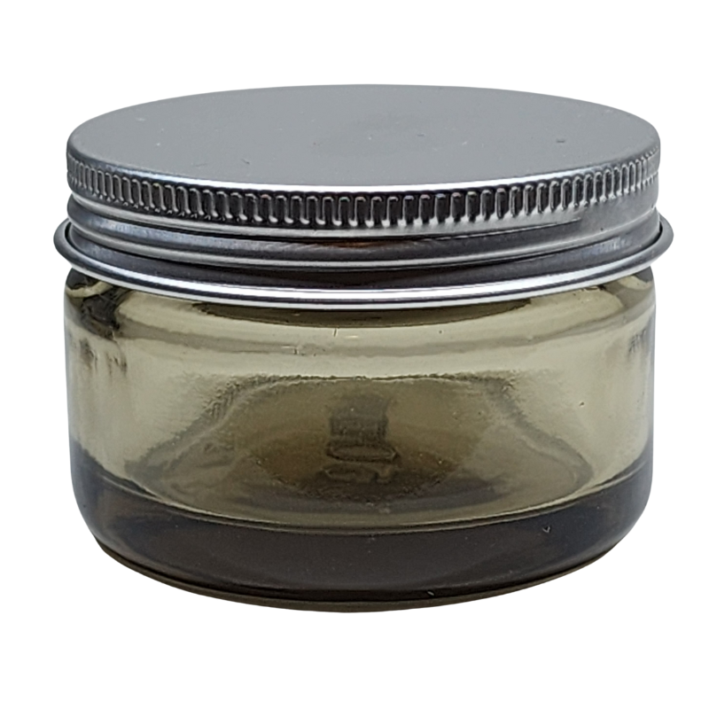 Tinted Glass Ointment Jar With Silver Aluminium Cap
