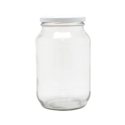 1 Litre Clear Glass Jar With Cap