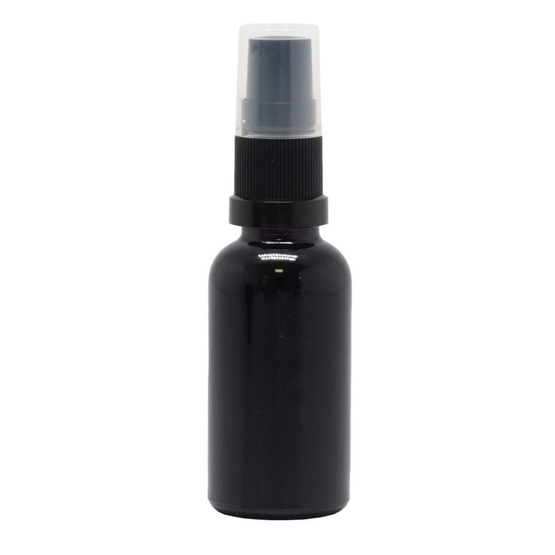 Product image of Black Glass Aromatherapy Bottle 18mm Neck With Black Serum Pump Cap (18mm Neck)