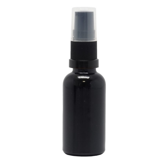 Product image of Black Glass Aromatherapy Bottle 18mm Neck With Black Serum Pump Cap (18mm Neck)