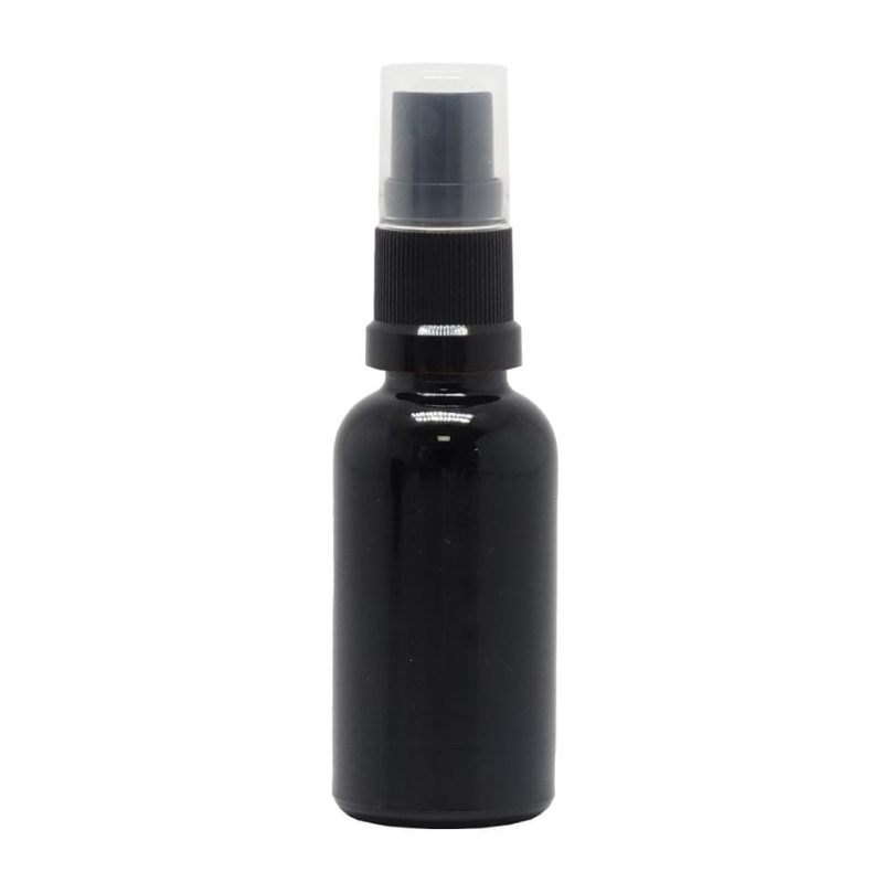 Product image of Black Glass Aromatherapy Bottle 18mm Neck Black Atomiser/Mist Spray Cap (18mm Neck)