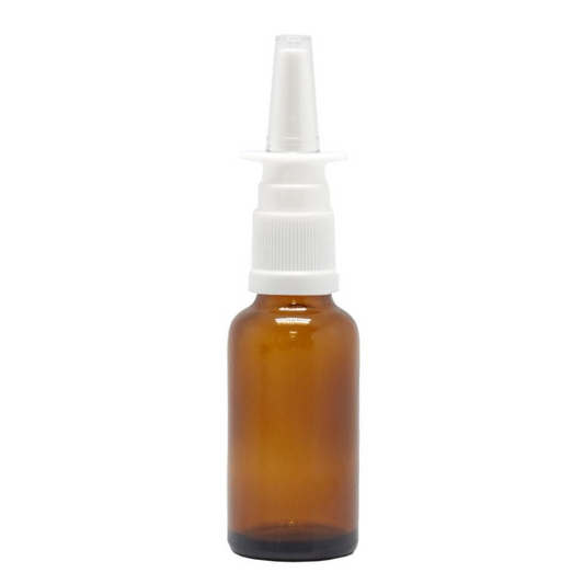 Amber Glass Aromatherapy Bottle 18mm Neck With Nasal Sprayer