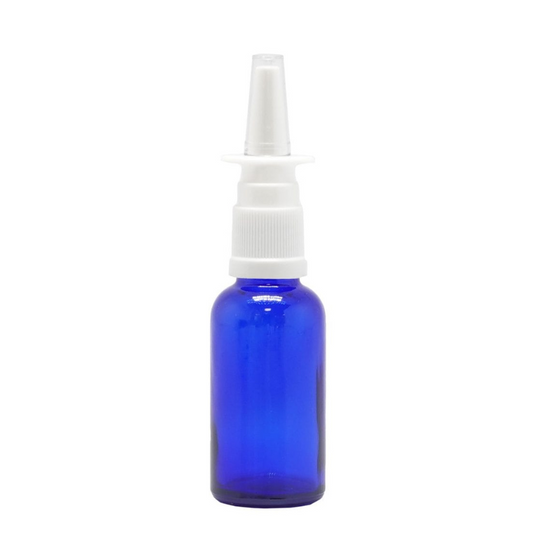 Product image of Blue Glass Aromatherapy Bottle 18mm Neck With Nasal Sprayer