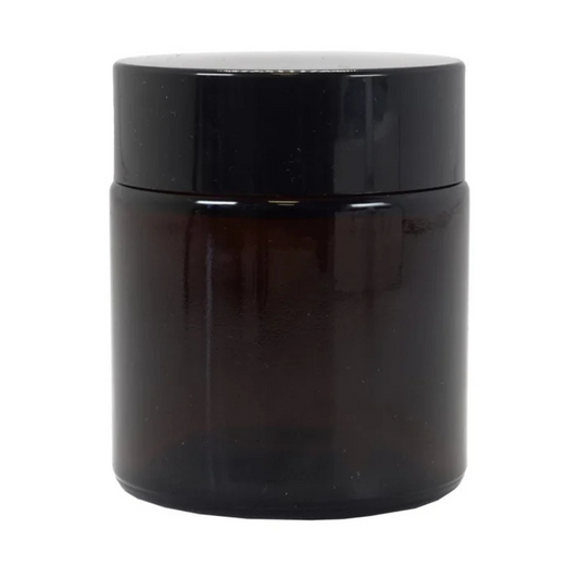 Amber Glass Cosmetic Jar With Shive