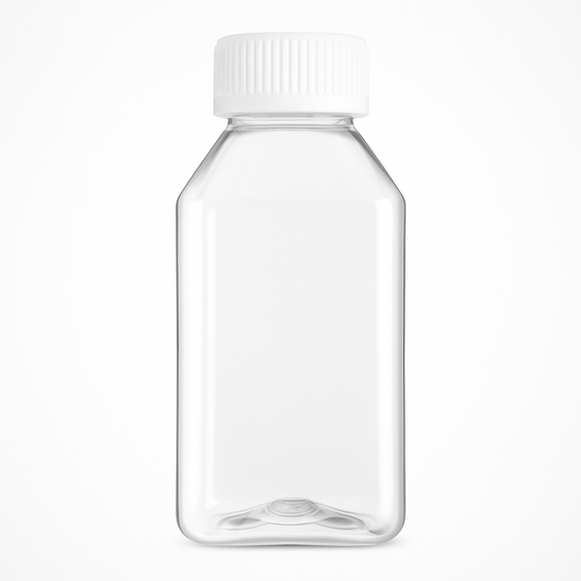 100ml Rectangular Clear Plastic Bottle With White Lid