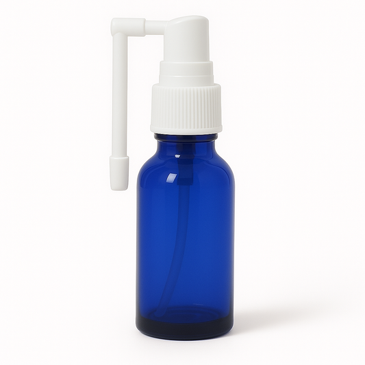 Product image of Blue Glass Aromatherapy Bottle 18mm Neck With Throat Sprayer