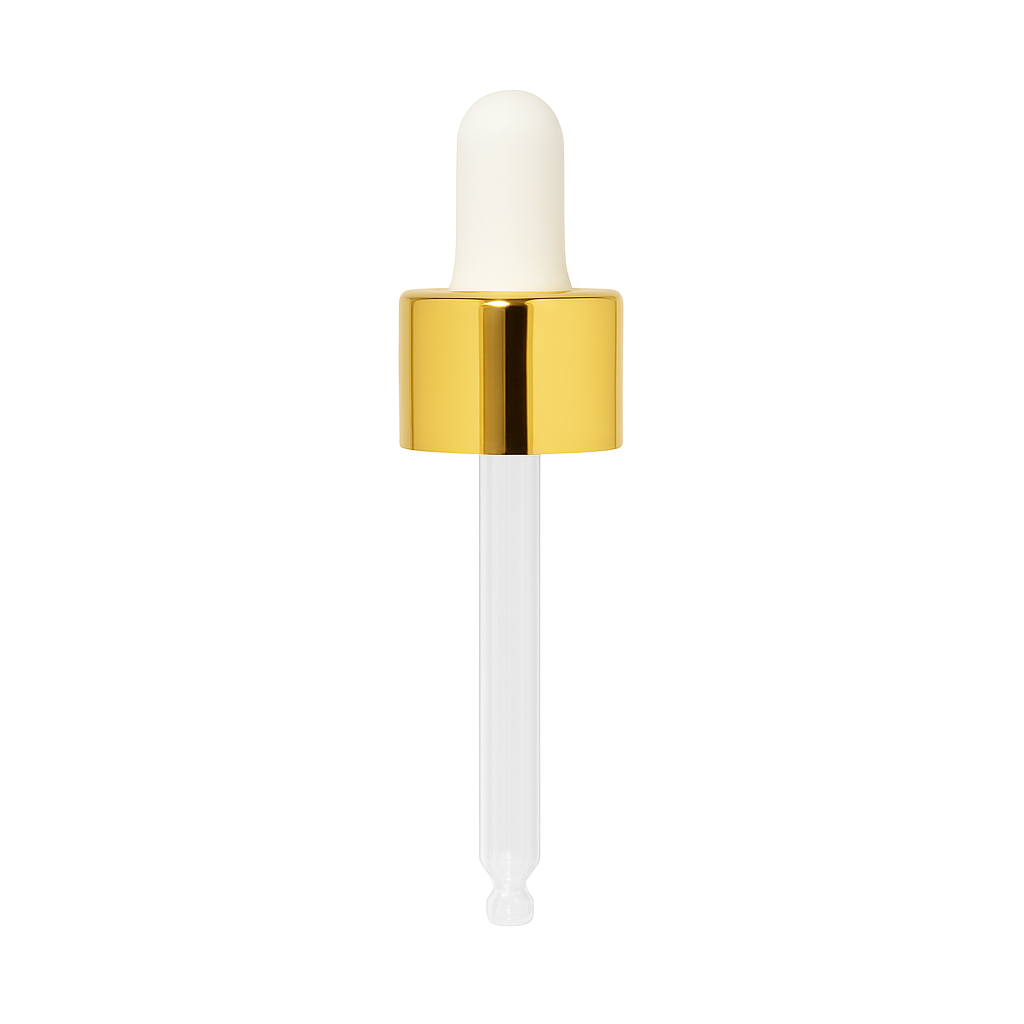 Product image of Pipette Cap Gold Collar White Teat 18mm Neck