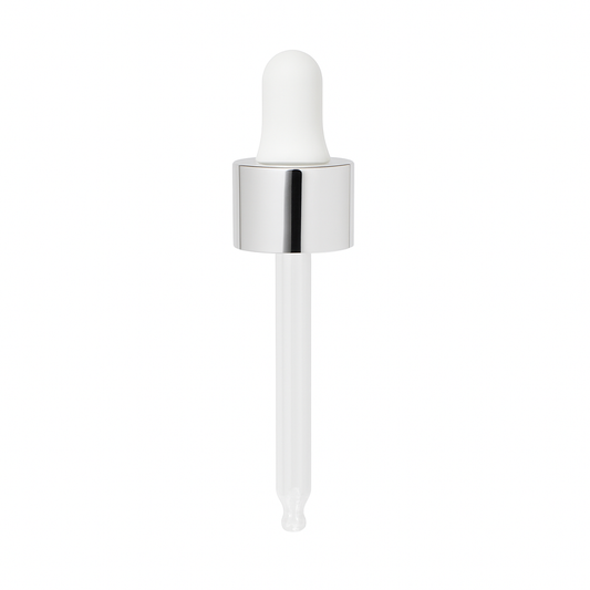 Product image of Pipette Cap Silver Collar White Teat 18mm Neck