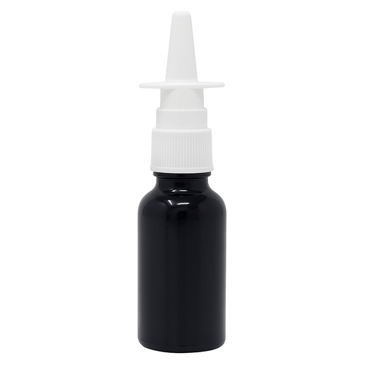 Product image of Black Glass Aromatherapy Bottle 18mm Neck With Nasal Sprayer