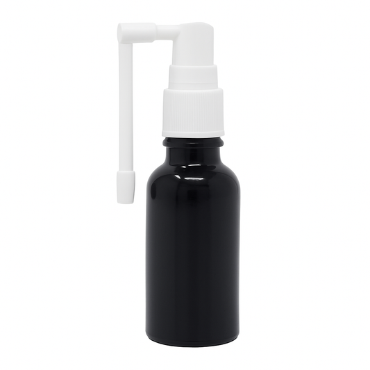 Product image of Black Glass Aromatherapy Bottle 18mm Neck With Throat Sprayer