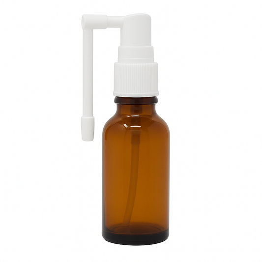 Amber Glass Aromatherapy Bottle 18mm Neck With Throat Sprayer