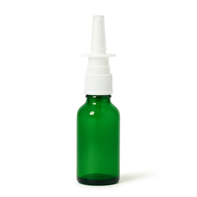 Product image of Green Glass Aromatherapy Bottle 18mm Neck With Nasal Sprayer